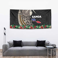 Samoa Siapo Polynesian Art Tapestry Tropical Flowers and Tatau Pattern Brown LT03 - Polynesian Pride