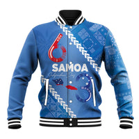 Samoa Independence Day Baseball Jacket Anniversary 63th-Siapo Art LT03 Unisex Blue - Polynesian Pride