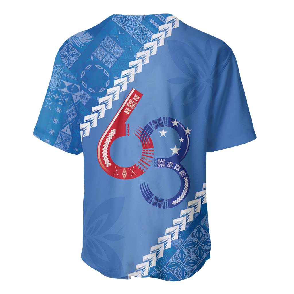 Samoa Independence Day Baseball Jersey Anniversary 63th-Siapo Art LT03 - Polynesian Pride