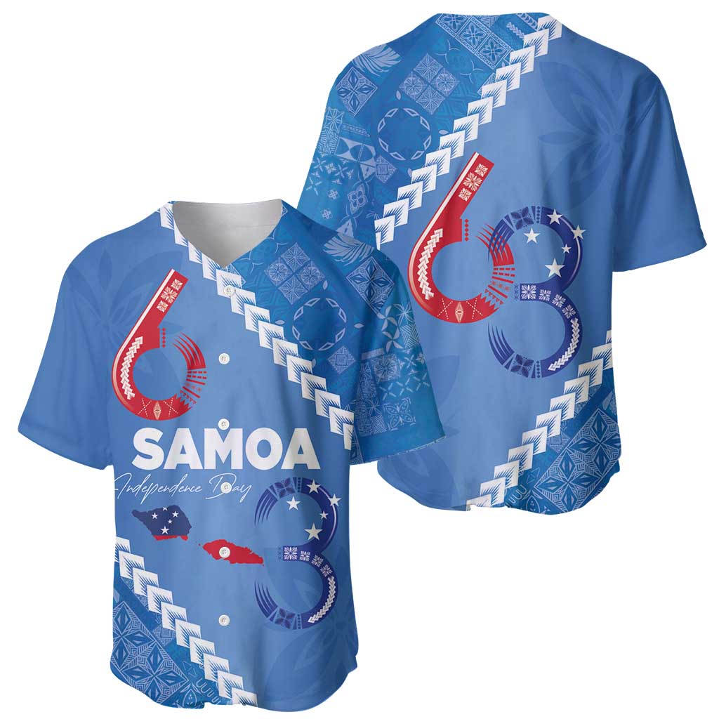 Samoa Independence Day Baseball Jersey Anniversary 63th-Siapo Art LT03 - Polynesian Pride