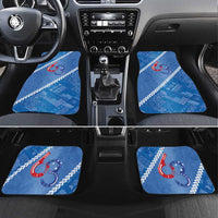 Samoa Independence Day Car Mats Anniversary 63th-Siapo Art LT03 Set 4pcs Blue - Polynesian Pride