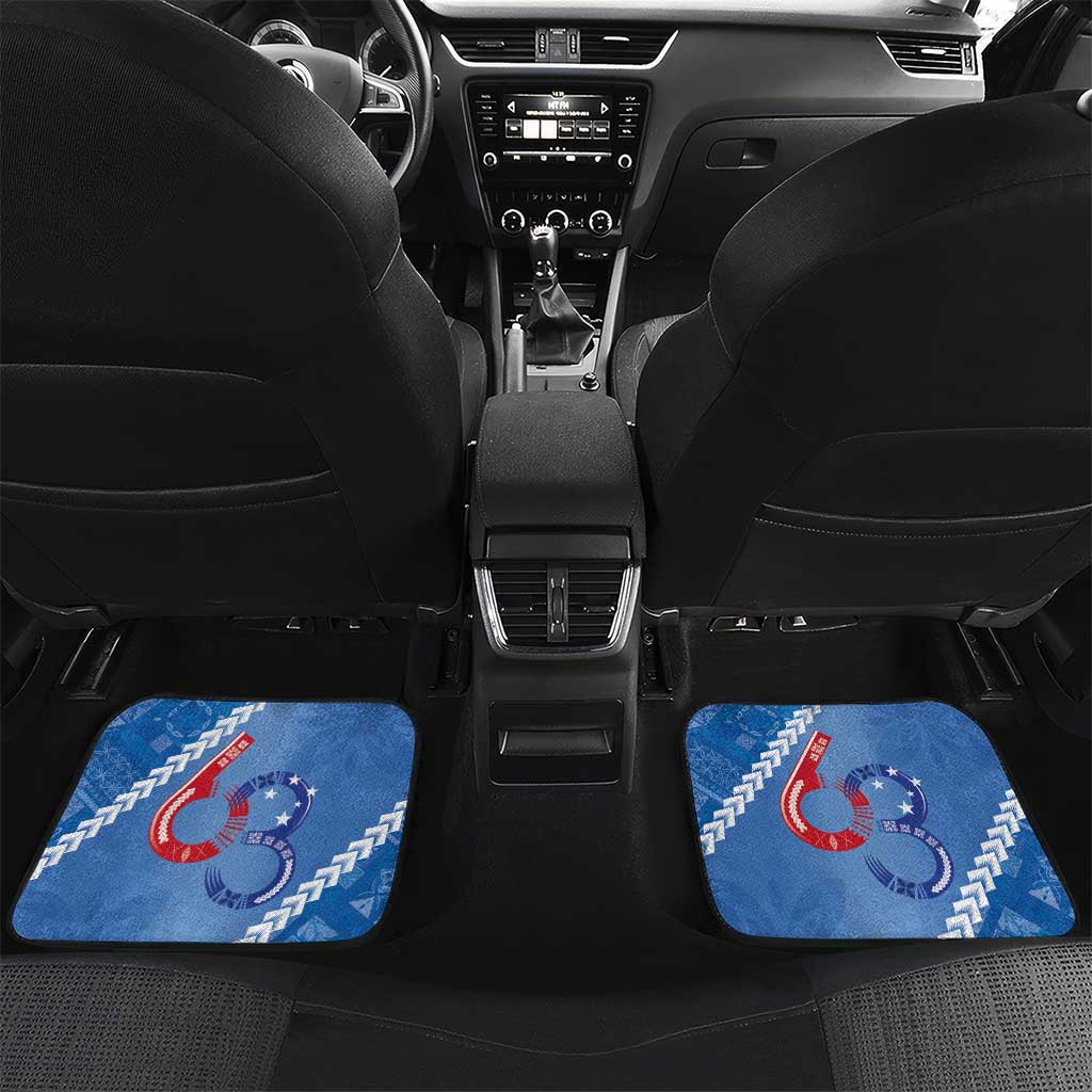 Samoa Independence Day Car Mats Anniversary 63th-Siapo Art LT03 Set 2pcs - Back Blue - Polynesian Pride