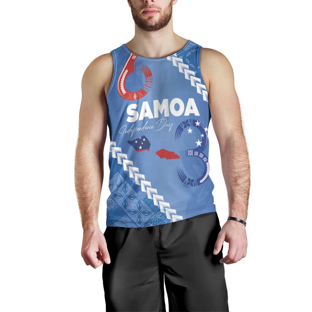 Samoa Independence Day Men Tank Top Anniversary 63th-Siapo Art LT03 - Polynesian Pride
