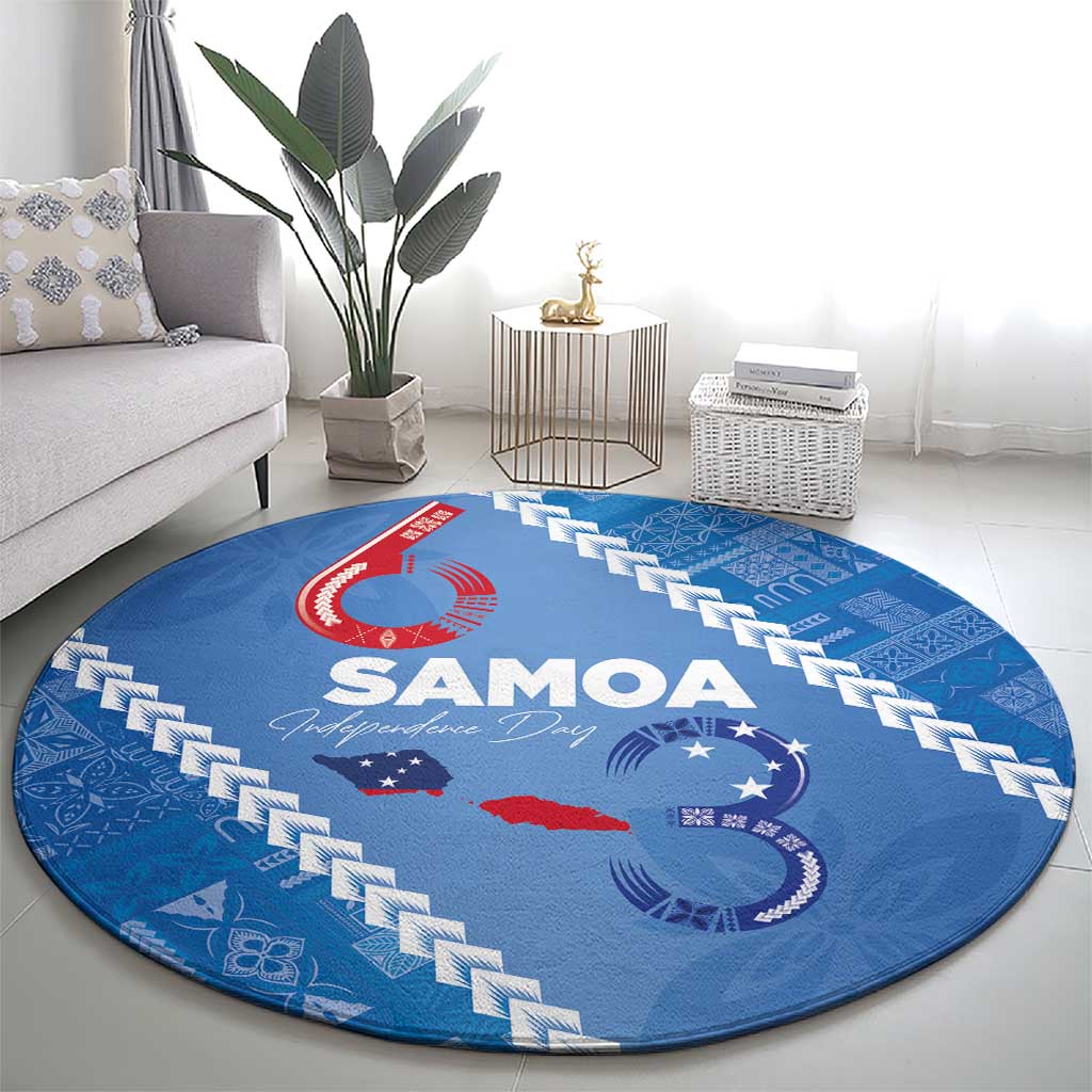 Samoa Independence Day Round Carpet Anniversary 63th-Siapo Art LT03 - Polynesian Pride