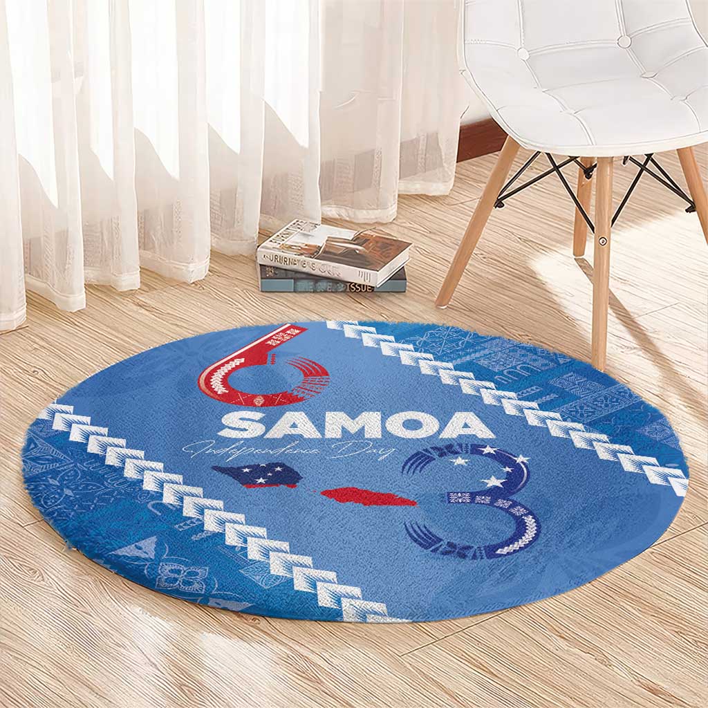 Samoa Independence Day Round Carpet Anniversary 63th-Siapo Art LT03 - Polynesian Pride