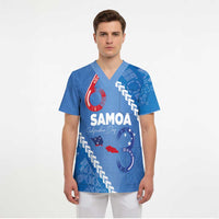 Samoa Independence Day Scrub Top Anniversary 63th-Siapo Art LT03 - Polynesian Pride