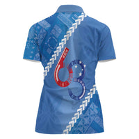 Samoa Independence Day Women Polo Shirt Anniversary 63th-Siapo Art LT03 - Polynesian Pride