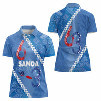 Samoa Independence Day Women Polo Shirt Anniversary 63th-Siapo Art LT03 - Polynesian Pride