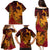 Hawaiian Volcano and Shark Family Matching Puletasi and Hawaiian Shirt Polynesian and Hibiscus Pattern Lava Color