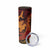 Hawaiian Volcano and Shark Skinny Tumbler Polynesian and Hibiscus Pattern Lava Color