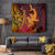 Hawaiian Volcano and Shark Tapestry Polynesian and Hibiscus Pattern Lava Color