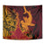 Hawaiian Volcano and Shark Tapestry Polynesian and Hibiscus Pattern Lava Color