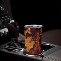 Hawaiian Volcano and Shark Tumbler Cup Polynesian and Hibiscus Pattern Lava Color LT03 - Polynesian Pride