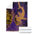 Hawaiian Volcano and Shark Blanket Polynesian and Hibiscus Pattern Purple Yellow Gradient