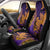 Hawaiian Volcano and Shark Car Seat Cover Polynesian and Hibiscus Pattern Purple Yellow Gradient