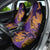 Hawaiian Volcano and Shark Car Seat Cover Polynesian and Hibiscus Pattern Purple Yellow Gradient