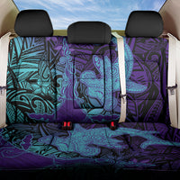 Hawaiian Volcano and Shark Back Car Seat Cover Polynesian and Hibiscus Pattern Purple Cyan Gradient LT03 One Size Purple - Polynesian Pride