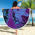 Hawaiian Volcano and Shark Beach Blanket Polynesian and Hibiscus Pattern Violet Gradient