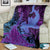 Hawaiian Volcano and Shark Blanket Polynesian and Hibiscus Pattern Violet Gradient