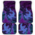 Hawaiian Volcano and Shark Car Mats Polynesian and Hibiscus Pattern Violet Gradient