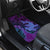 Hawaiian Volcano and Shark Car Mats Polynesian and Hibiscus Pattern Violet Gradient