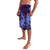 Hawaiian Volcano and Shark Lavalava Polynesian and Hibiscus Pattern Violet Gradient