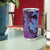 Hawaiian Volcano and Shark Tumbler Cup Polynesian and Hibiscus Pattern Violet Gradient