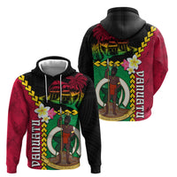 Vanuatu Nakamal and Plumeria Flowers Hoodie Polynesian Pattern LT03 - Polynesian Pride