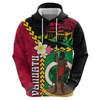 Vanuatu Nakamal and Plumeria Flowers Hoodie Polynesian Pattern LT03 - Polynesian Pride