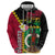 Vanuatu Nakamal and Plumeria Flowers Hoodie Polynesian Pattern