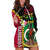 Vanuatu Nakamal and Plumeria Flowers Hoodie Dress Polynesian Pattern