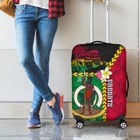 Vanuatu Nakamal and Plumeria Flowers Luggage Cover Polynesian Pattern LT03 - Polynesian Pride