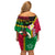 Vanuatu Nakamal and Plumeria Flowers Off Shoulder Short Dress Polynesian Pattern