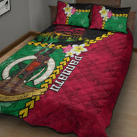 Vanuatu Nakamal and Plumeria Flowers Quilt Bed Set Polynesian Pattern LT03 - Polynesian Pride