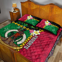 Vanuatu Nakamal and Plumeria Flowers Quilt Bed Set Polynesian Pattern LT03 - Polynesian Pride