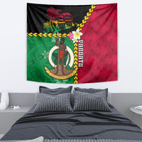 Vanuatu Nakamal and Plumeria Flowers Tapestry Polynesian Pattern LT03 - Polynesian Pride