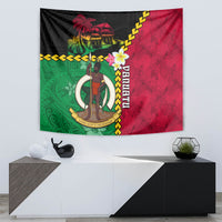 Vanuatu Nakamal and Plumeria Flowers Tapestry Polynesian Pattern LT03 - Polynesian Pride