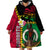 Vanuatu Nakamal and Plumeria Flowers Wearable Blanket Hoodie Polynesian Pattern