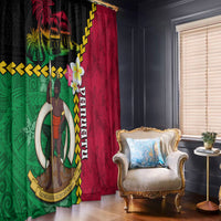 Vanuatu Nakamal and Plumeria Flowers Window Curtain Polynesian Pattern LT03 - Polynesian Pride