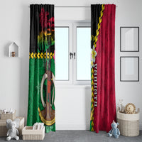 Vanuatu Nakamal and Plumeria Flowers Window Curtain Polynesian Pattern LT03 - Polynesian Pride