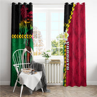 Vanuatu Nakamal and Plumeria Flowers Window Curtain Polynesian Pattern LT03 - Polynesian Pride