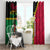 Vanuatu Nakamal and Plumeria Flowers Window Curtain Polynesian Pattern