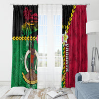Vanuatu Nakamal and Plumeria Flowers Window Curtain Polynesian Pattern LT03 - Polynesian Pride