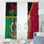 Vanuatu Nakamal and Plumeria Flowers Window Curtain Polynesian Pattern