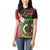 Vanuatu Nakamal and Plumeria Flowers Women Polo Shirt Polynesian Pattern