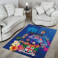 Fiji Bula Area Rug Tropical Plants with Palm Tree and Iguana Colorful LT03 - Polynesian Pride