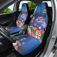 Fiji Bula Car Seat Cover Tropical Plants with Palm Tree and Iguana Colorful LT03 - Polynesian Pride