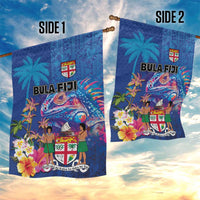 Fiji Bula Garden Flag Tropical Plants with Palm Tree and Iguana Colorful LT03 - Polynesian Pride