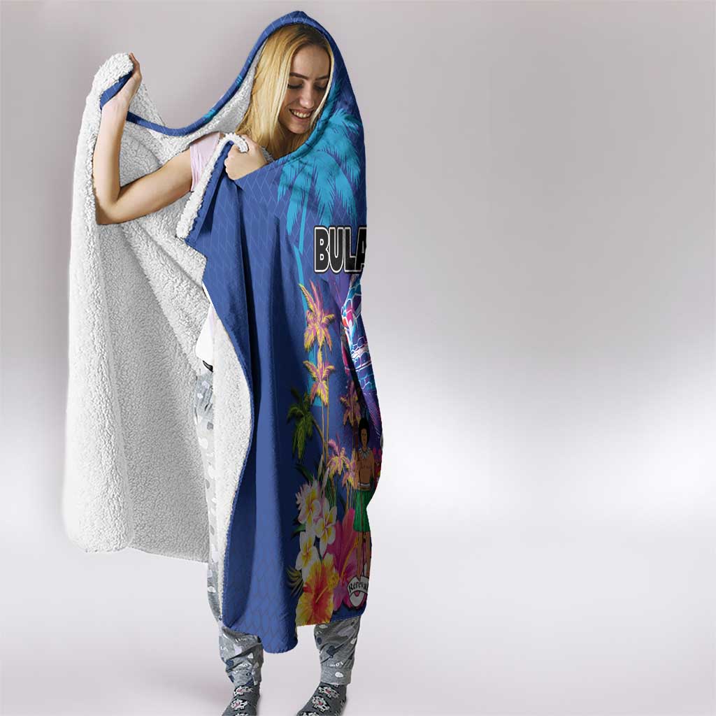 Fiji Bula Hooded Blanket Tropical Plants with Palm Tree and Iguana Colorful LT03 - Polynesian Pride