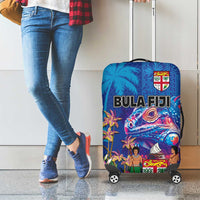 Fiji Bula Luggage Cover Tropical Plants with Palm Tree and Iguana Colorful LT03 - Polynesian Pride